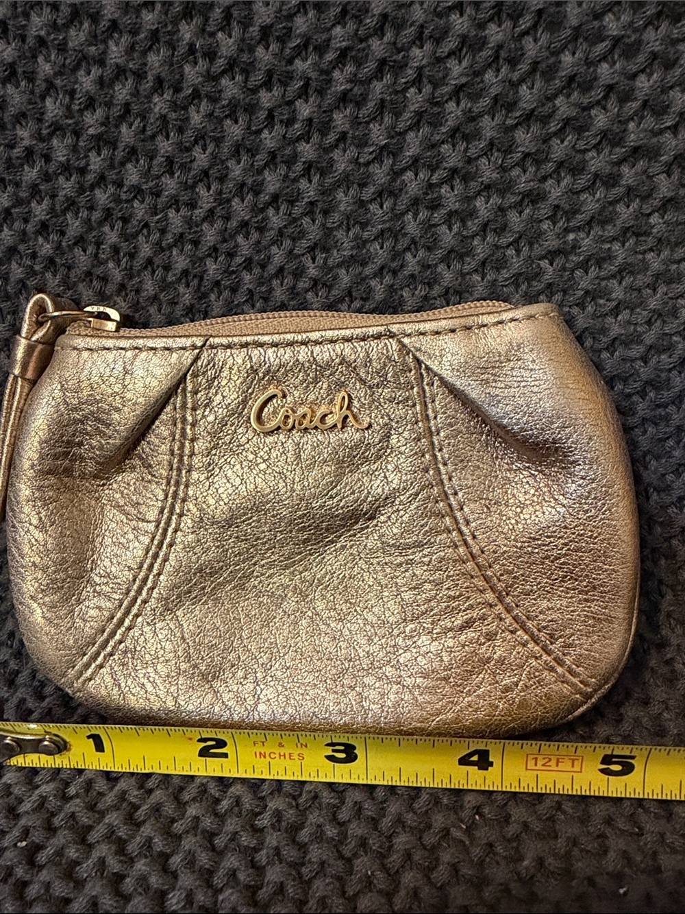 Coach Metallic Gold Leather Wristlet